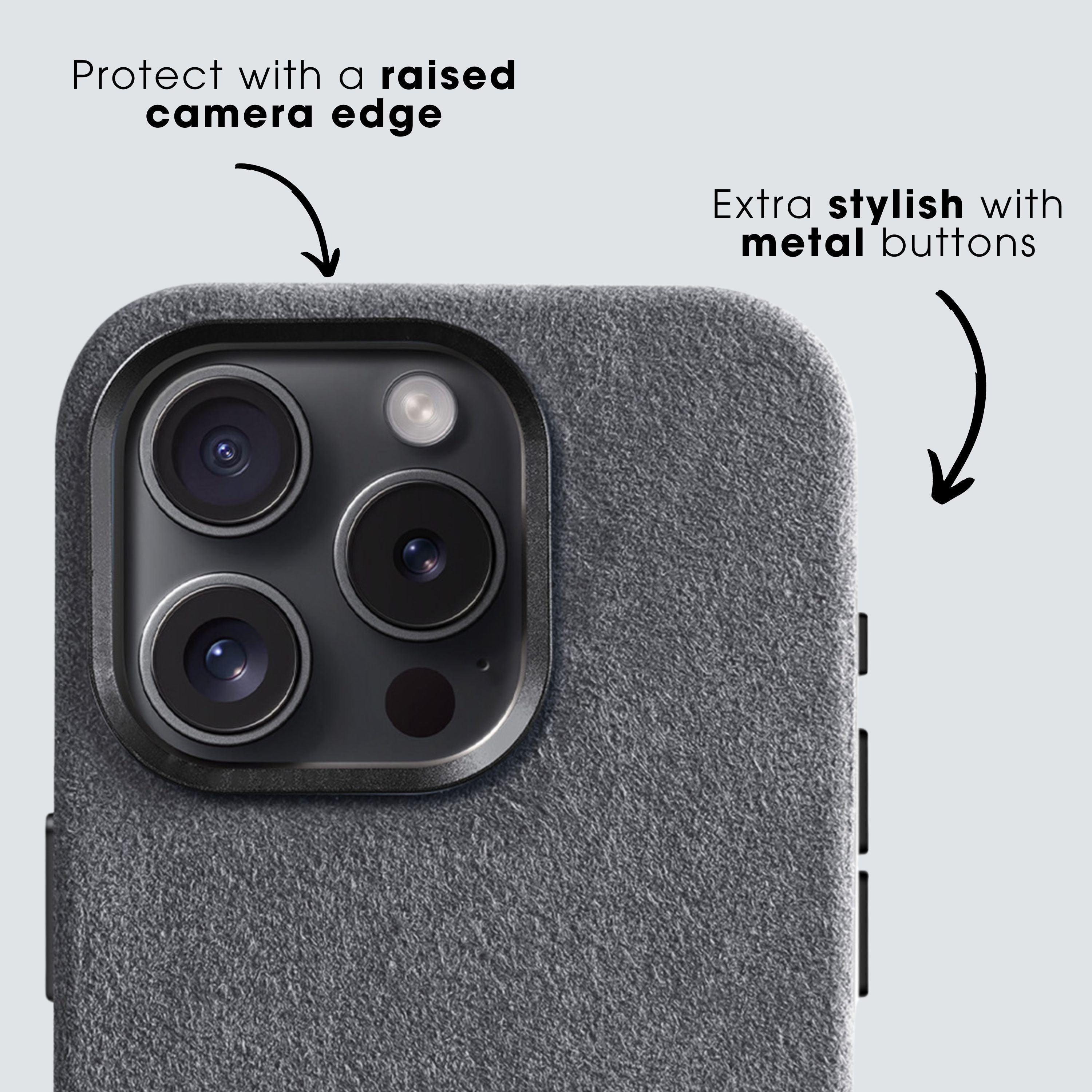 iPhone Alcantara Case + MagSafe Wallet - Nardo Gray - Alcanside