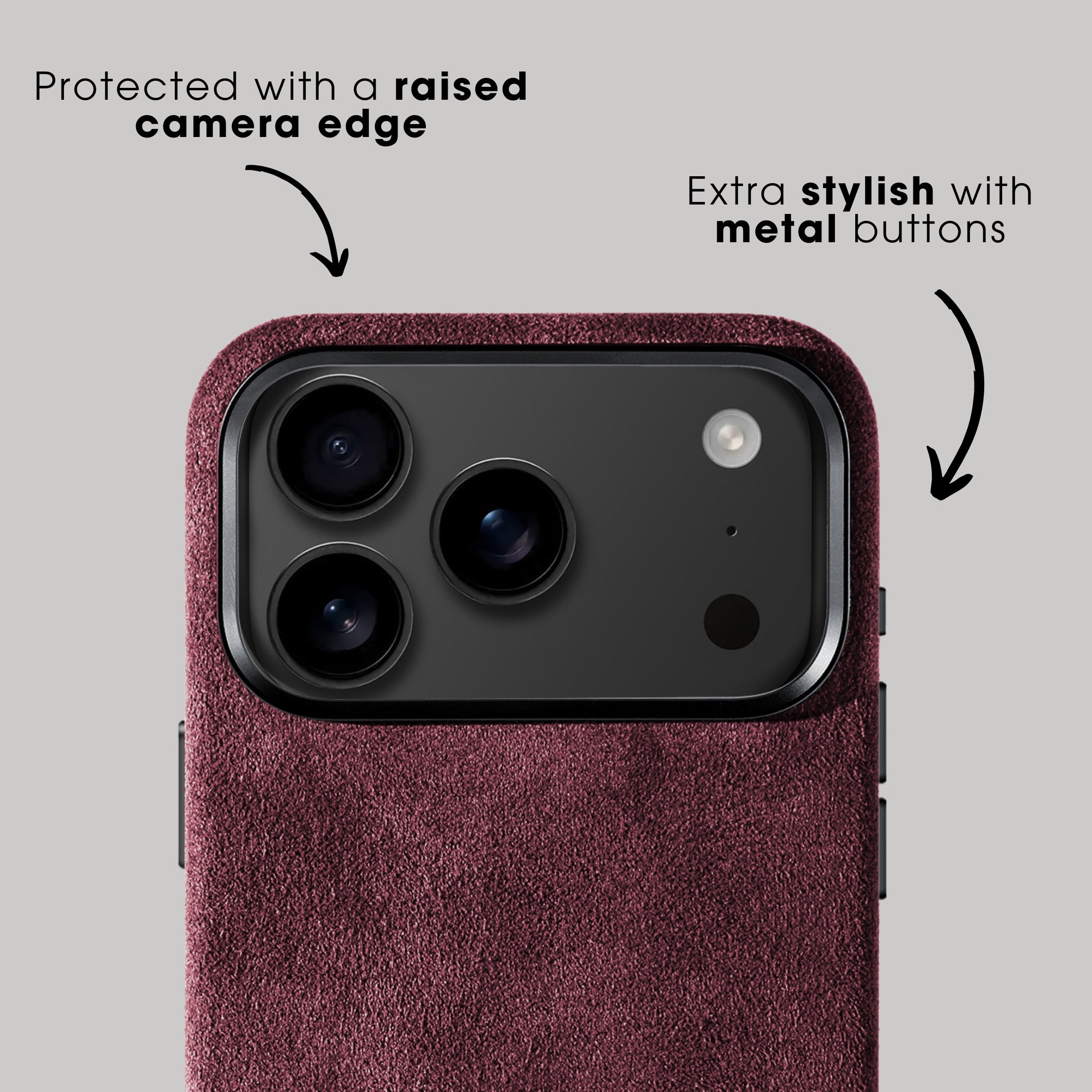 iPhone Alcantara Case + Magsafe Wallet - Wine Red