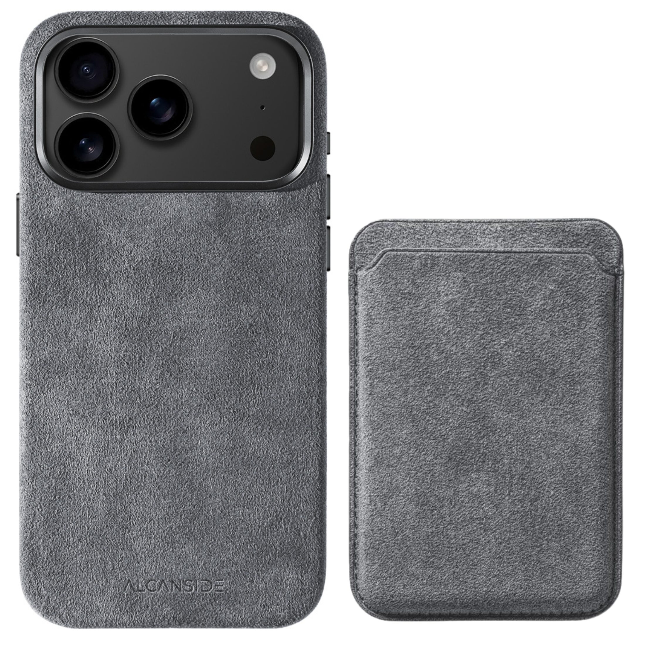 iPhone Alcantara Case + Magsafe Wallet - Nardo Gray