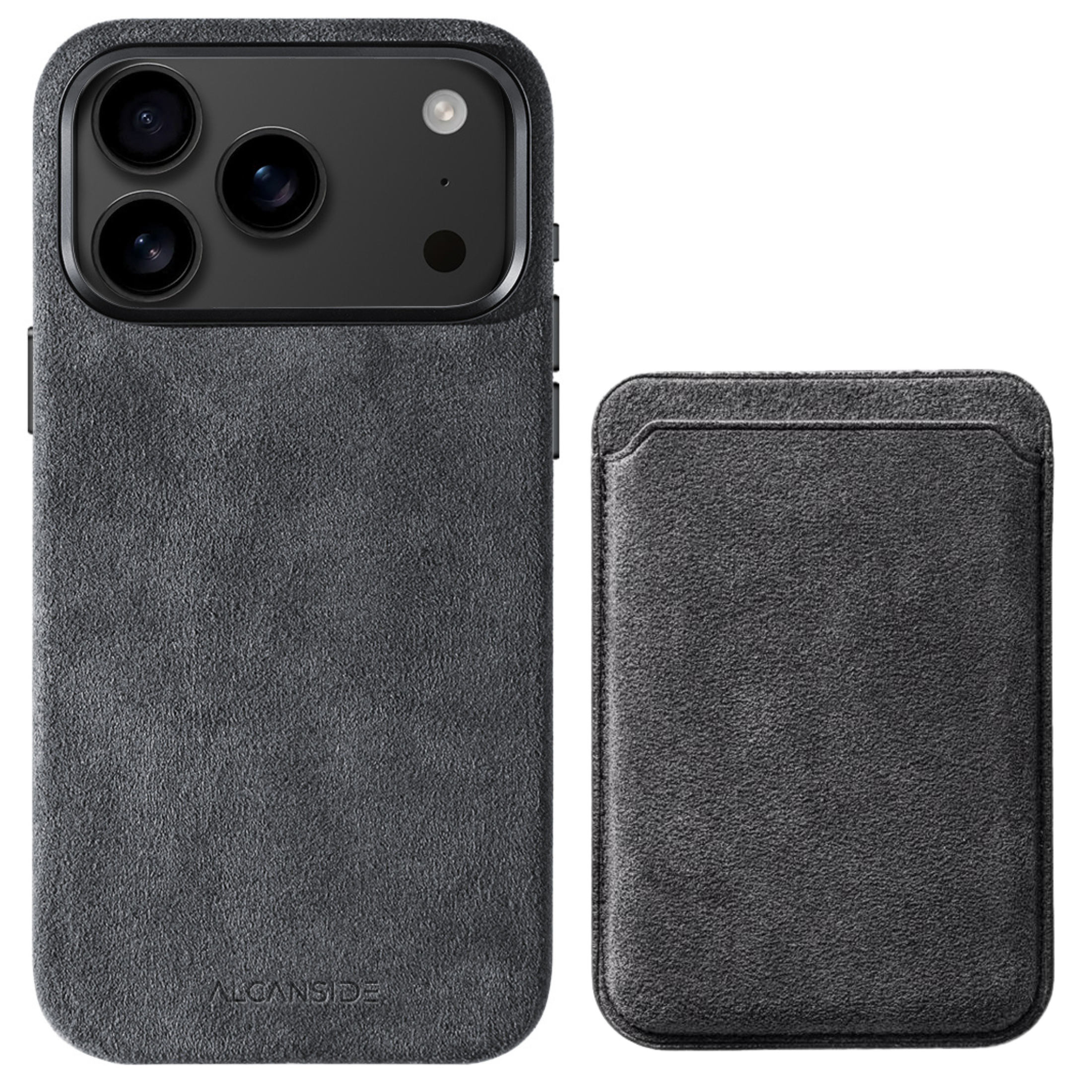 iPhone Alcantara Case + Magsafe Wallet - Space Grey