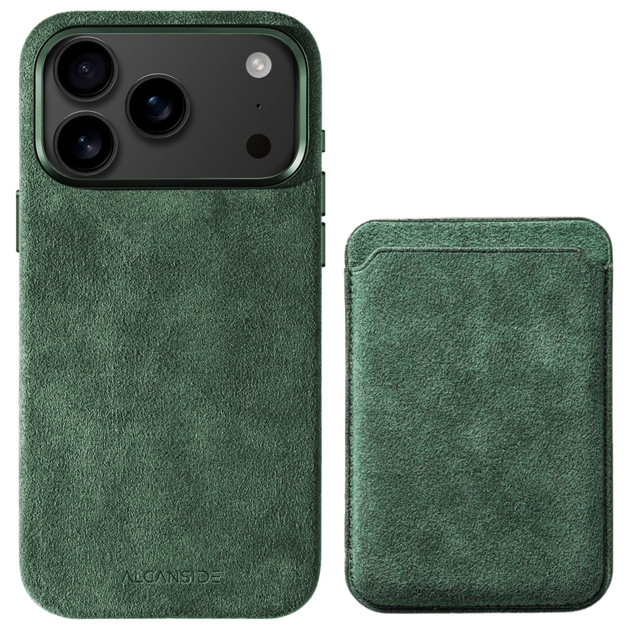 iPhone Alcantara Case + Magsafe wallet - Midnight Green
