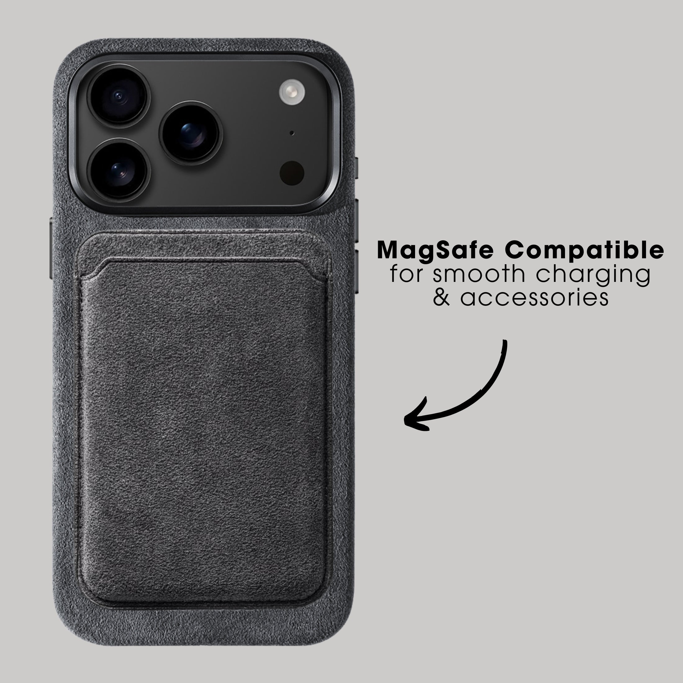 iPhone Alcantara Case + Magsafe Wallet - Space Grey